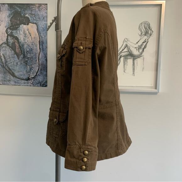 Jean Star Military Jacket Brown Women’s Boho Retro Fall - Picture 2 of 10